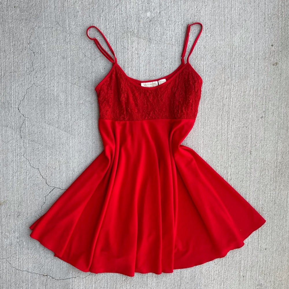vintage gold label victoria’s secret red babydoll